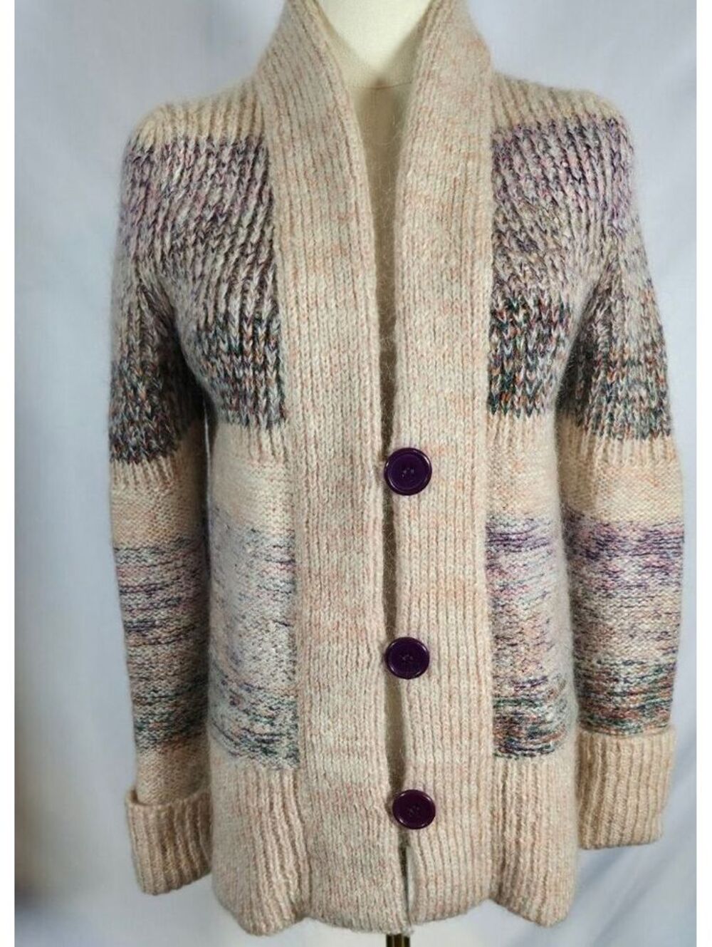 Vintage Jon-Michel Mohair Wool Chunky Cardigan Sweater Size 12